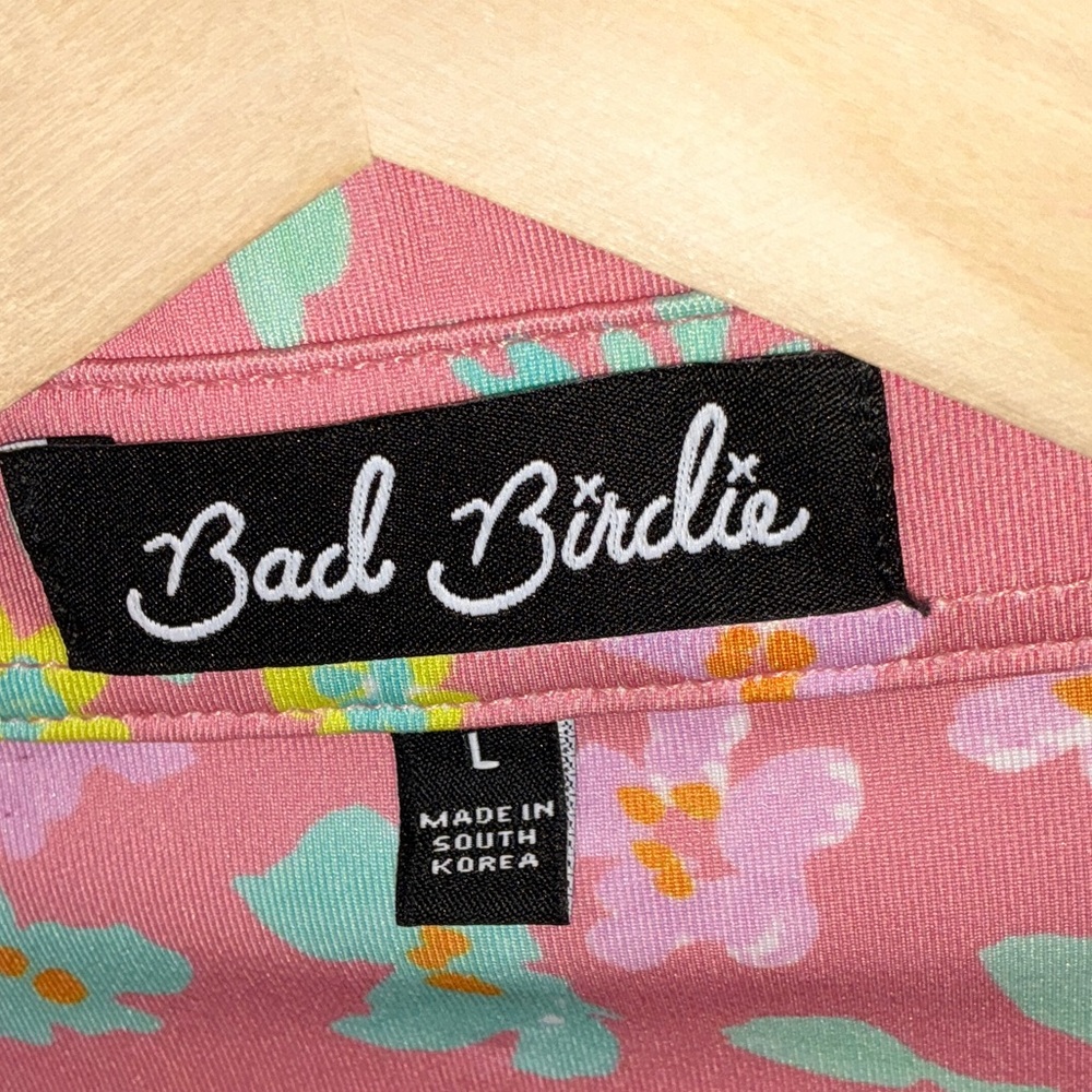 Bad Birdie Pink Floral Golf Shirt - Picture 2 of 5